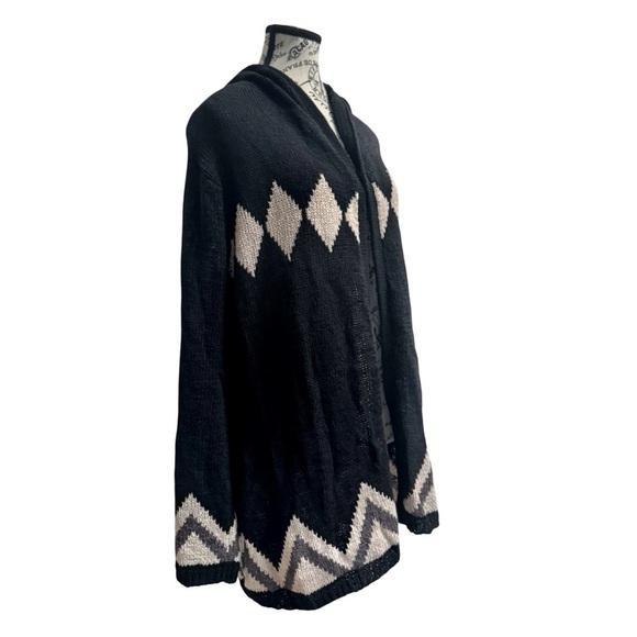 Project Women’s Open Front Cardigan With Hood. Navy, Off-White. XS - Picture 3 of 11